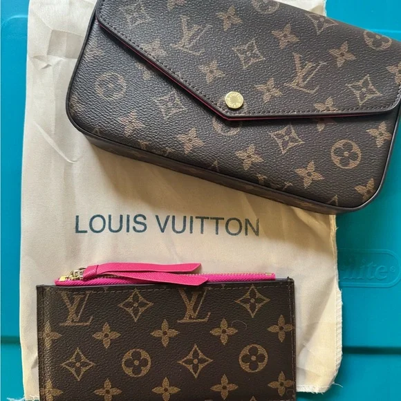 Louis Vuitton Brown and Pink Monogram Clutch - Picture 2 of 3